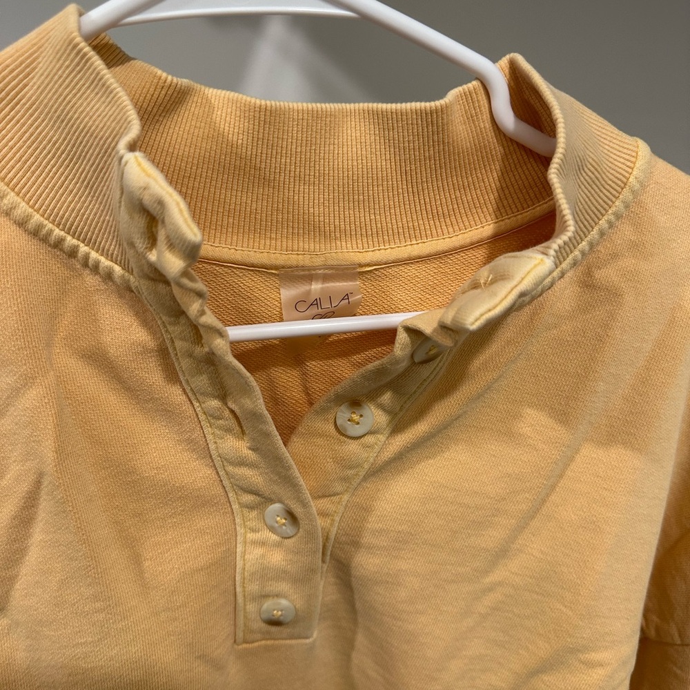 CALIA Orange Button-Up Top
